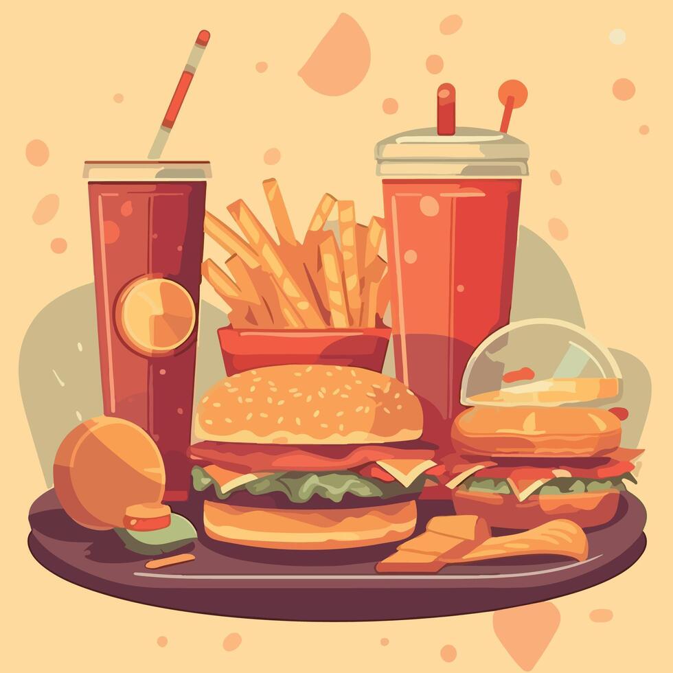 Fast Food flat Vector illustration