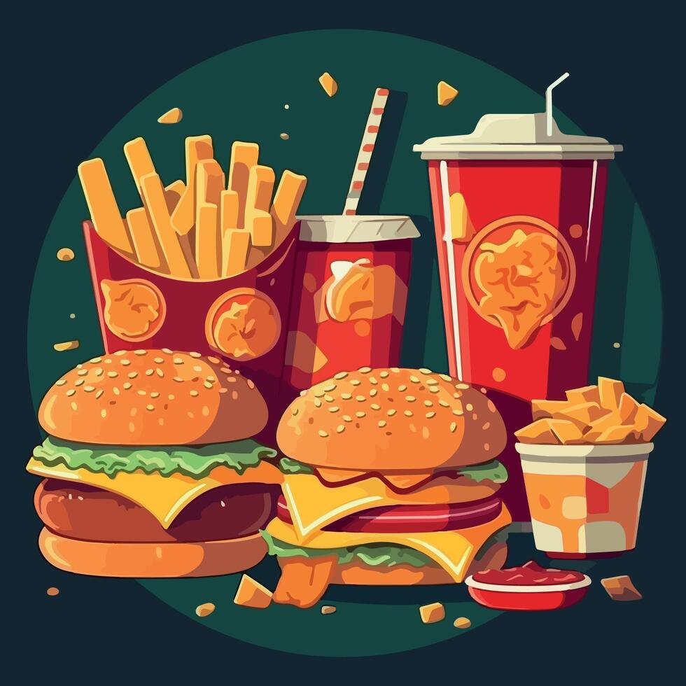 Fast Food flat Vector illustration