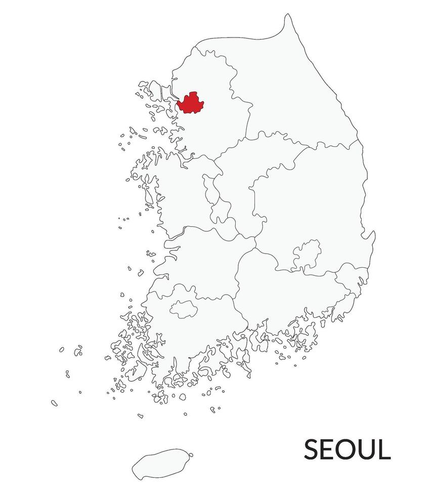 Seúl mapa, Seúl ciudad mapa, capital de sur Corea mapa vector