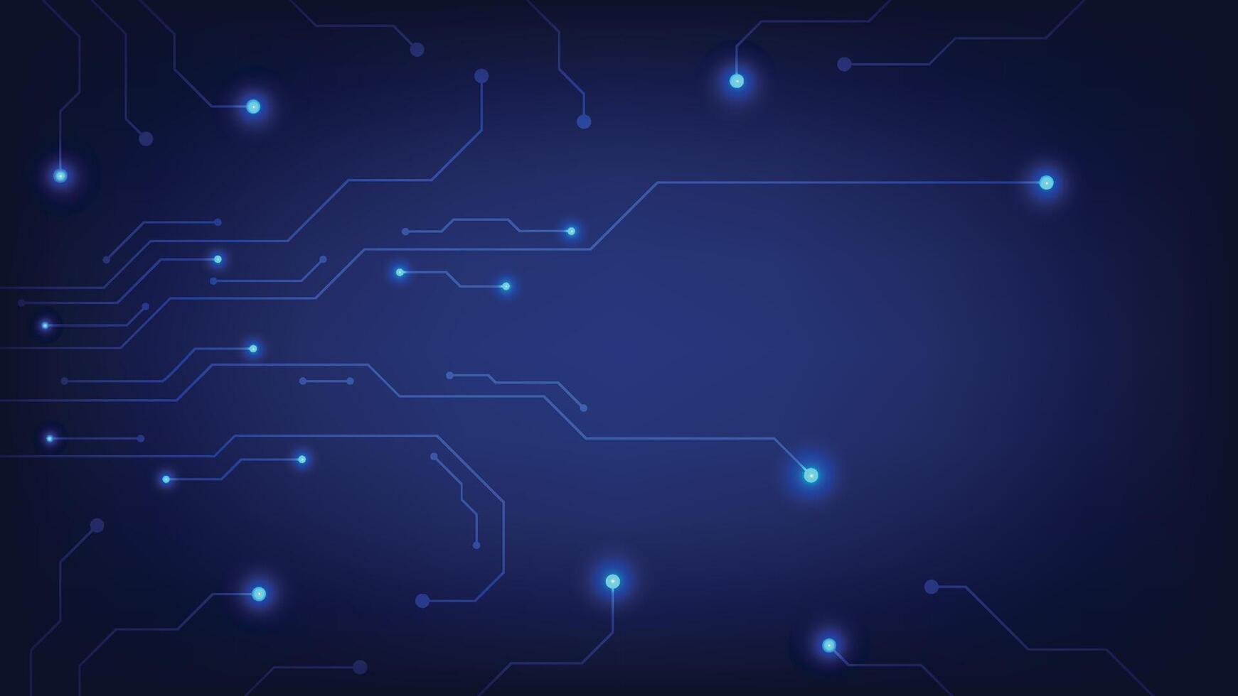 circuit board electric background with blue lighting vector