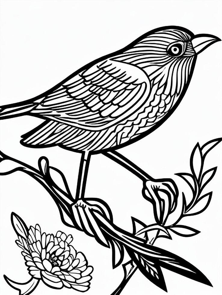 cute Bird for kids coloring page photo