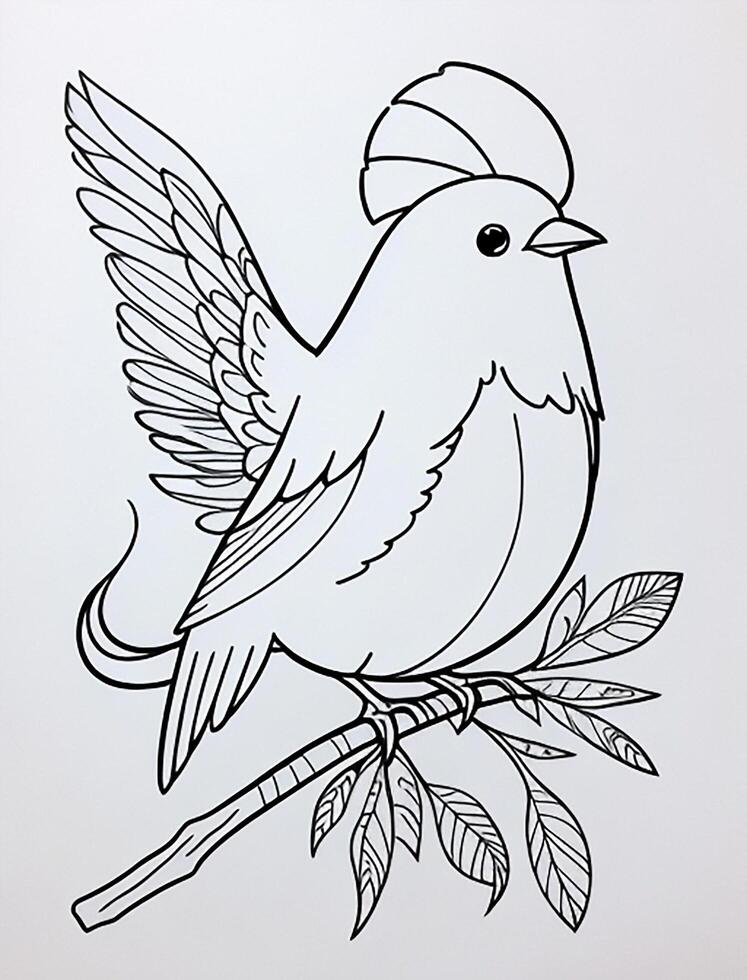 cute Bird for kids coloring page photo