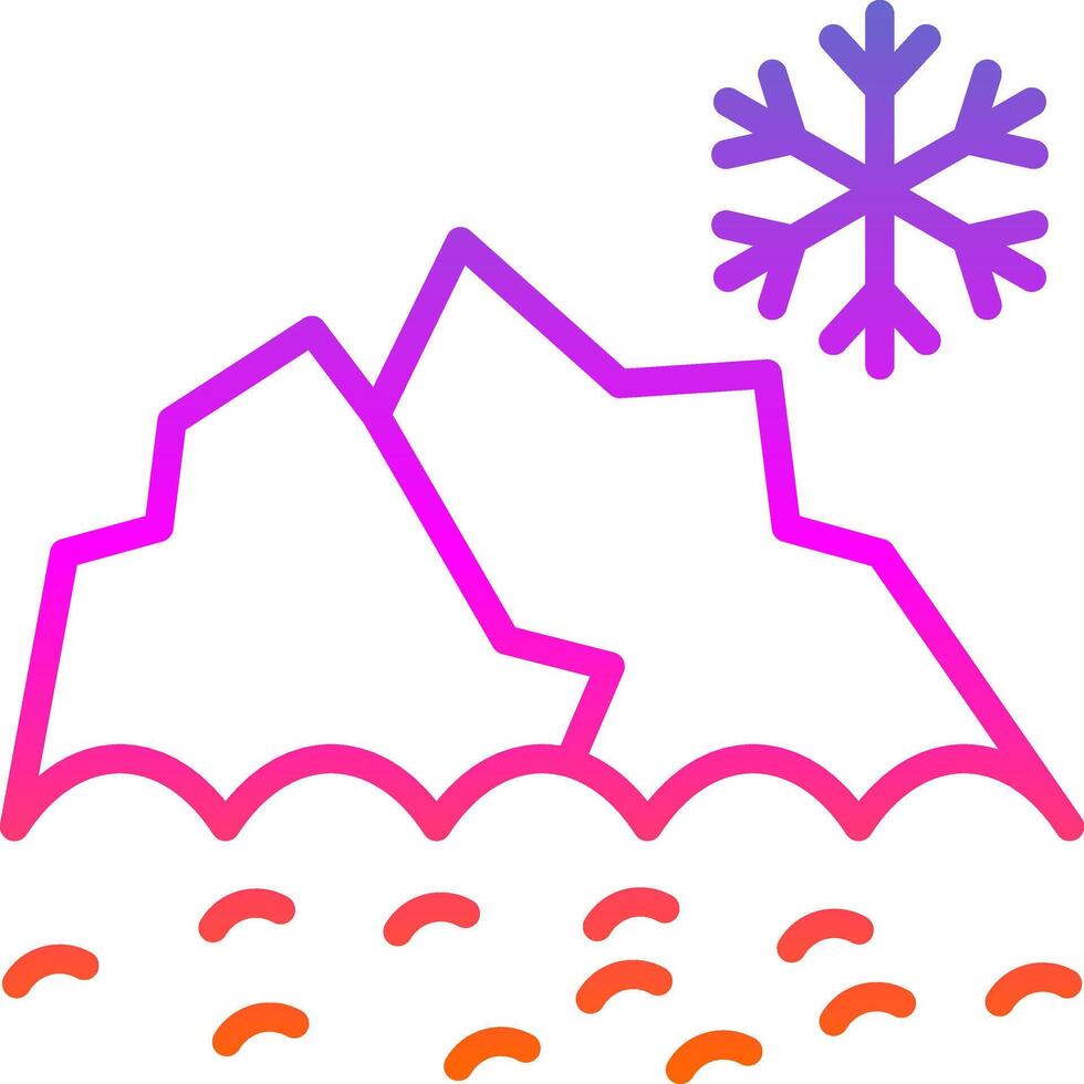 Snowy mountain peak Vector Icon Design