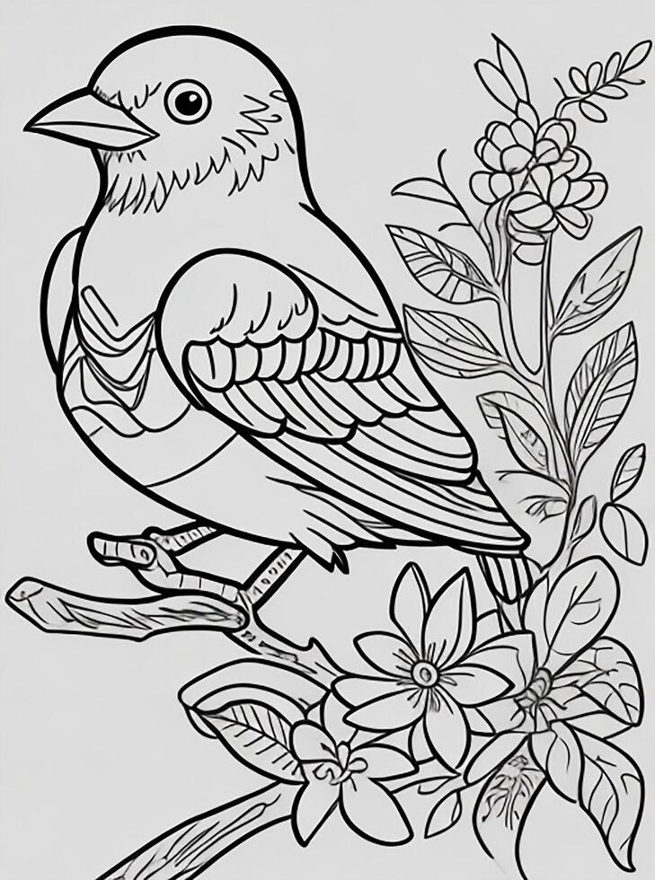 cute Bird for kids coloring page 37455747 Stock Photo at Vecteezy