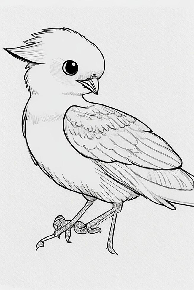 cute Bird for kids coloring page photo