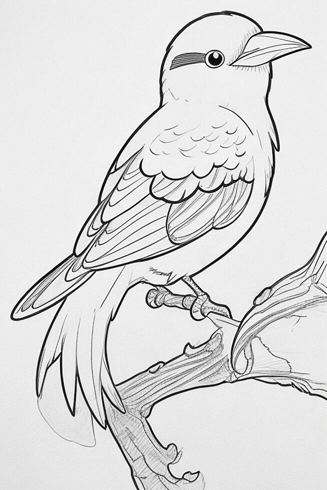 cute Bird for kids coloring page photo