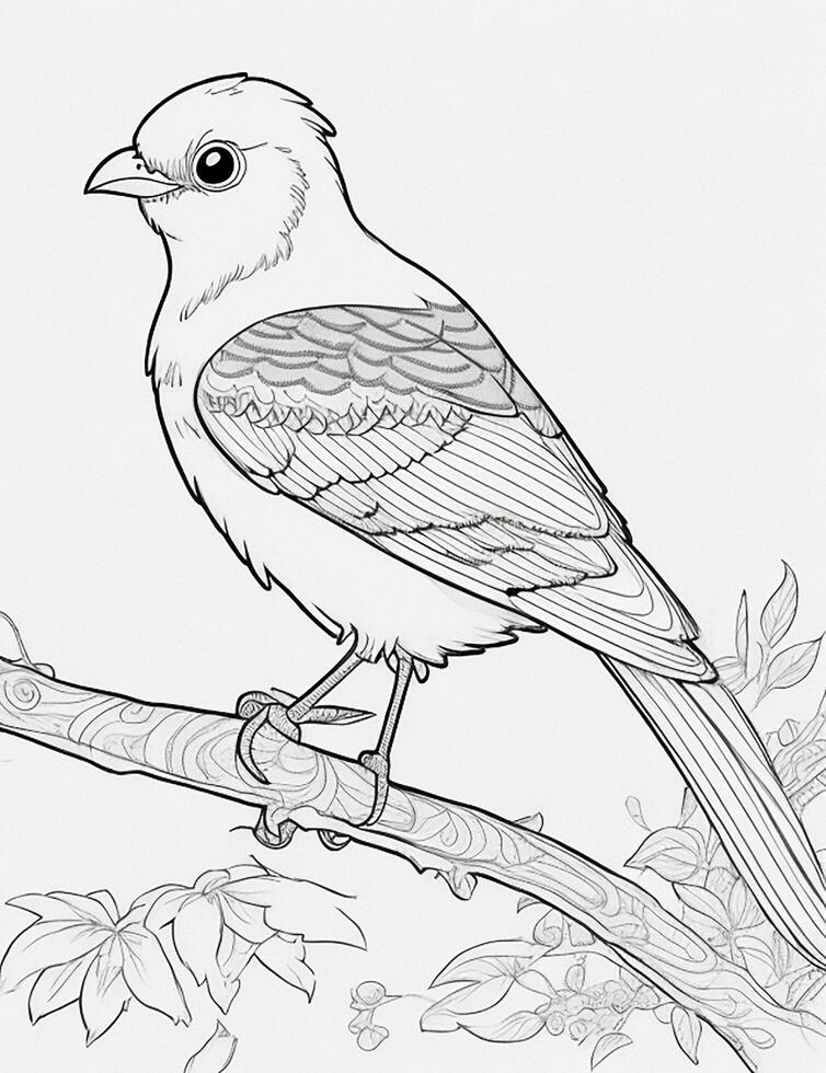 cute Bird for kids coloring page photo