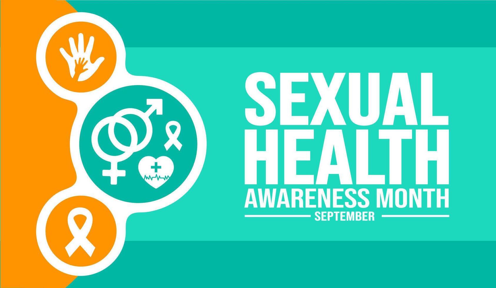 September is Sexual Health Awareness Month background template. Holiday concept. background, banner, placard, card, and poster design template with text inscription and standard color. vector