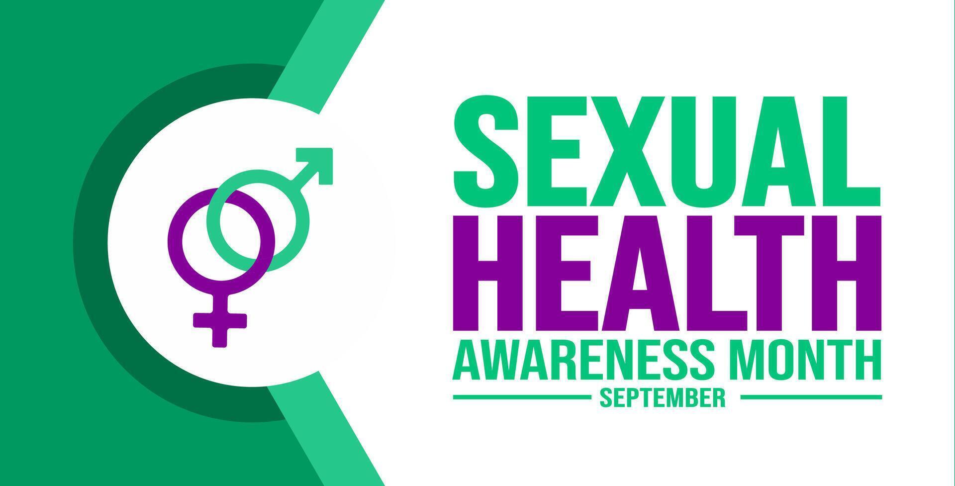 September is Sexual Health Awareness Month background template. Holiday concept. background, banner, placard, card, and poster design template with text inscription and standard color. vector