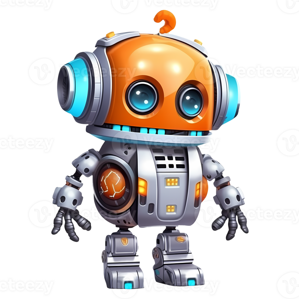 Cute Robot Halloween Clipart Illustration AI Generative png