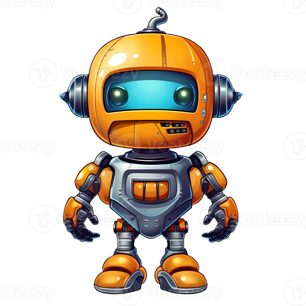 Cute Robot Halloween Clipart Illustration AI Generative png