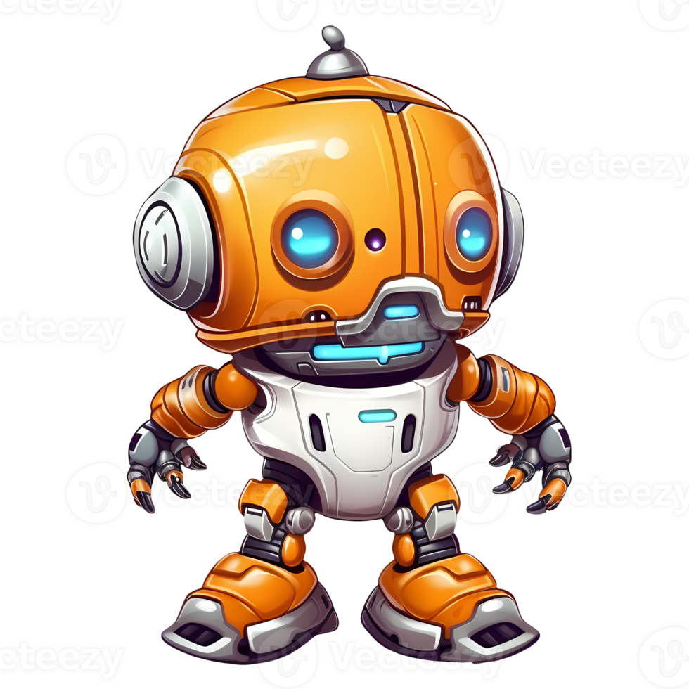 Cute Robot Halloween Clipart Illustration AI Generative png