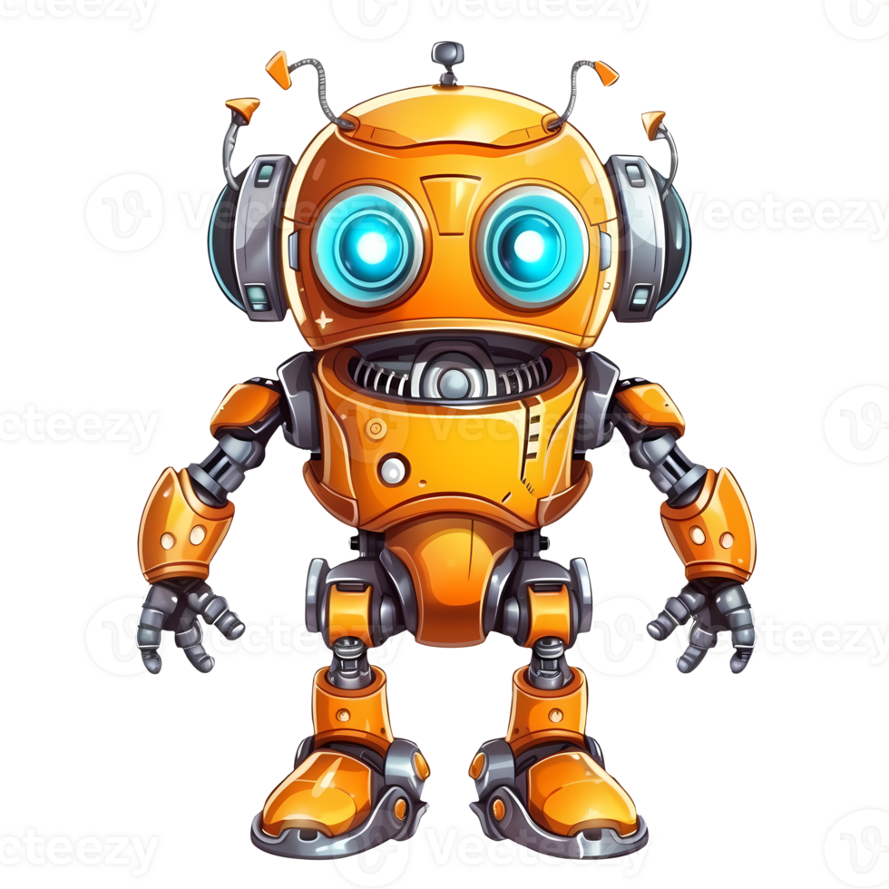 Cute Robot Halloween Clipart Illustration AI Generative png