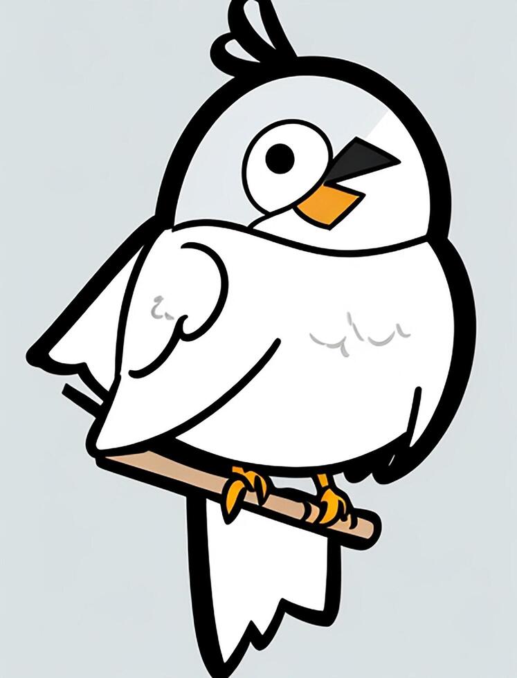 cute Bird for kids coloring page photo