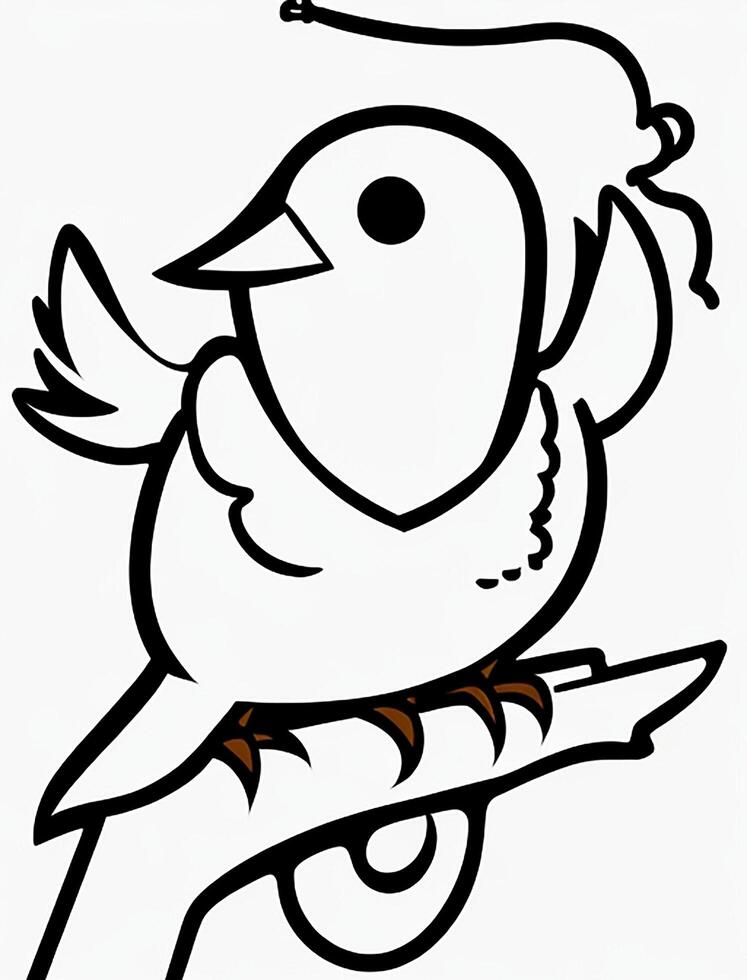 cute Bird for kids coloring page photo