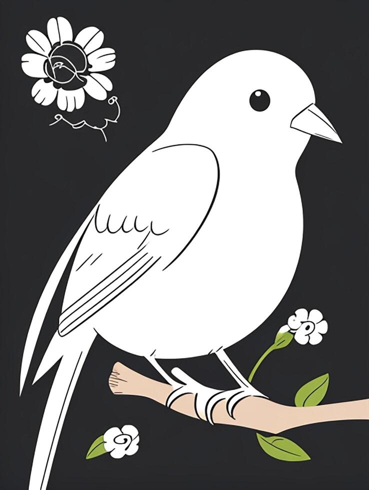 cute Bird for kids coloring page photo