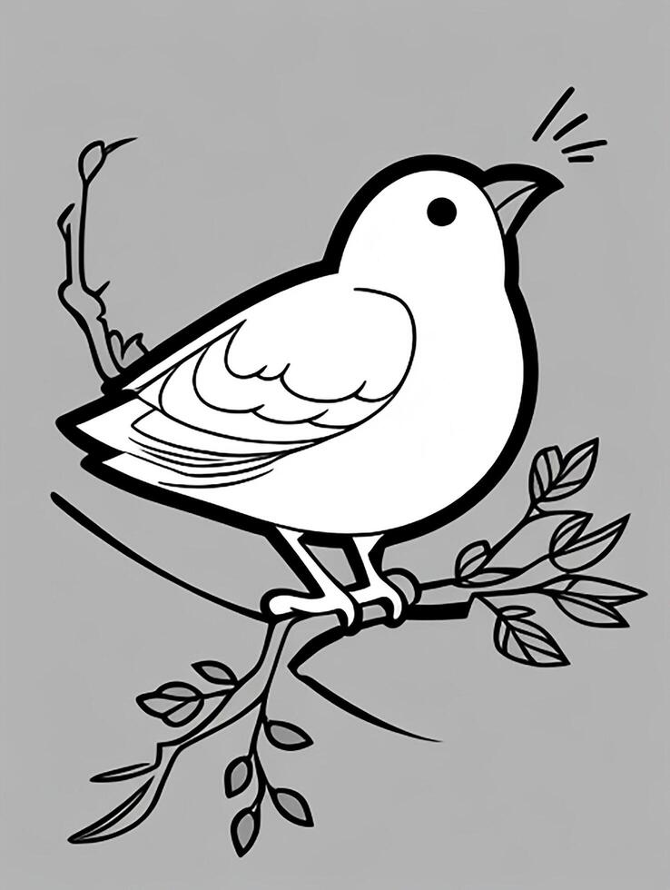 cute Bird for kids coloring page photo