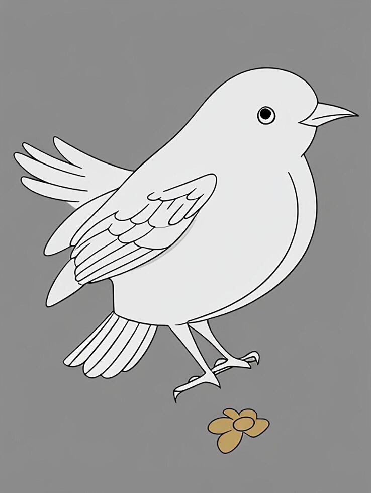 cute Bird for kids coloring page photo