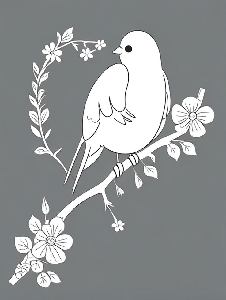 cute Bird for kids coloring page photo