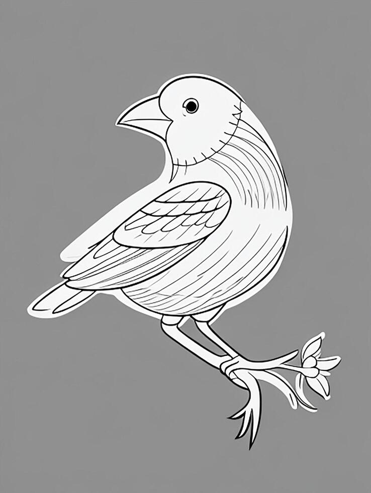 cute Bird for kids coloring page photo