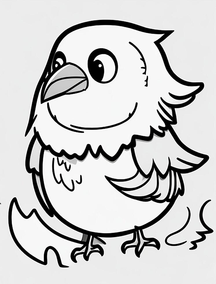 cute Bird for kids coloring page photo