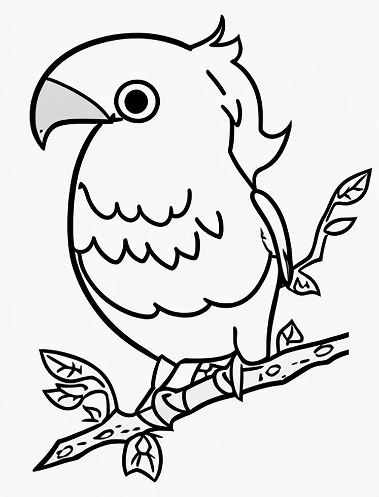 cute Bird for kids coloring page photo