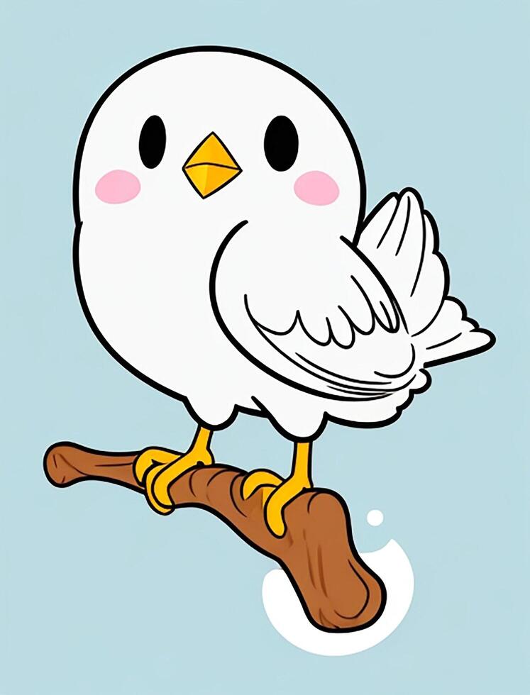 cute Bird for kids coloring page photo