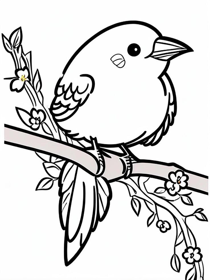 cute Bird for kids coloring page photo