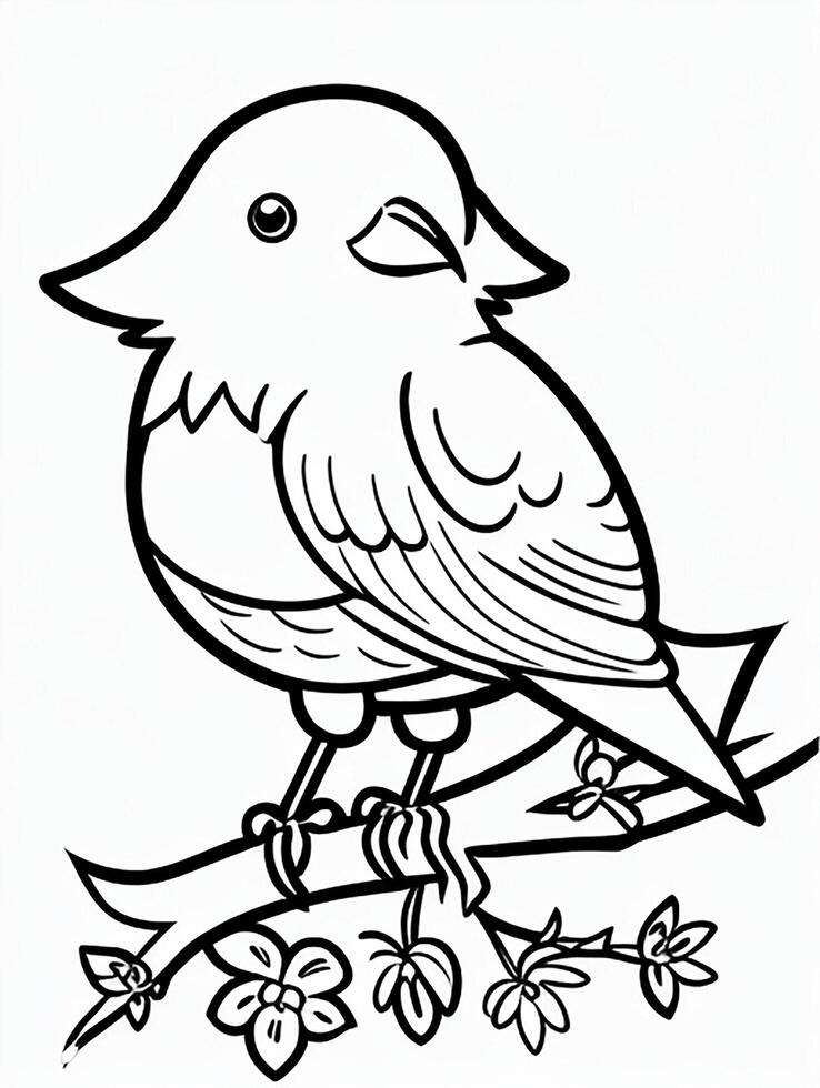 cute Bird for kids coloring page 37456274 Stock Photo at Vecteezy