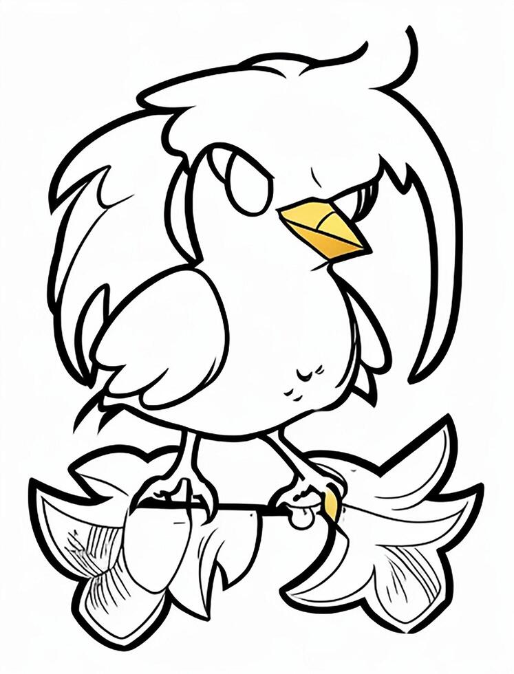 cute Bird for kids coloring page photo