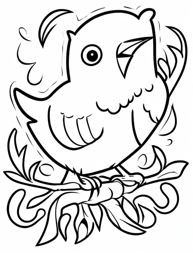 cute Bird for kids coloring page photo