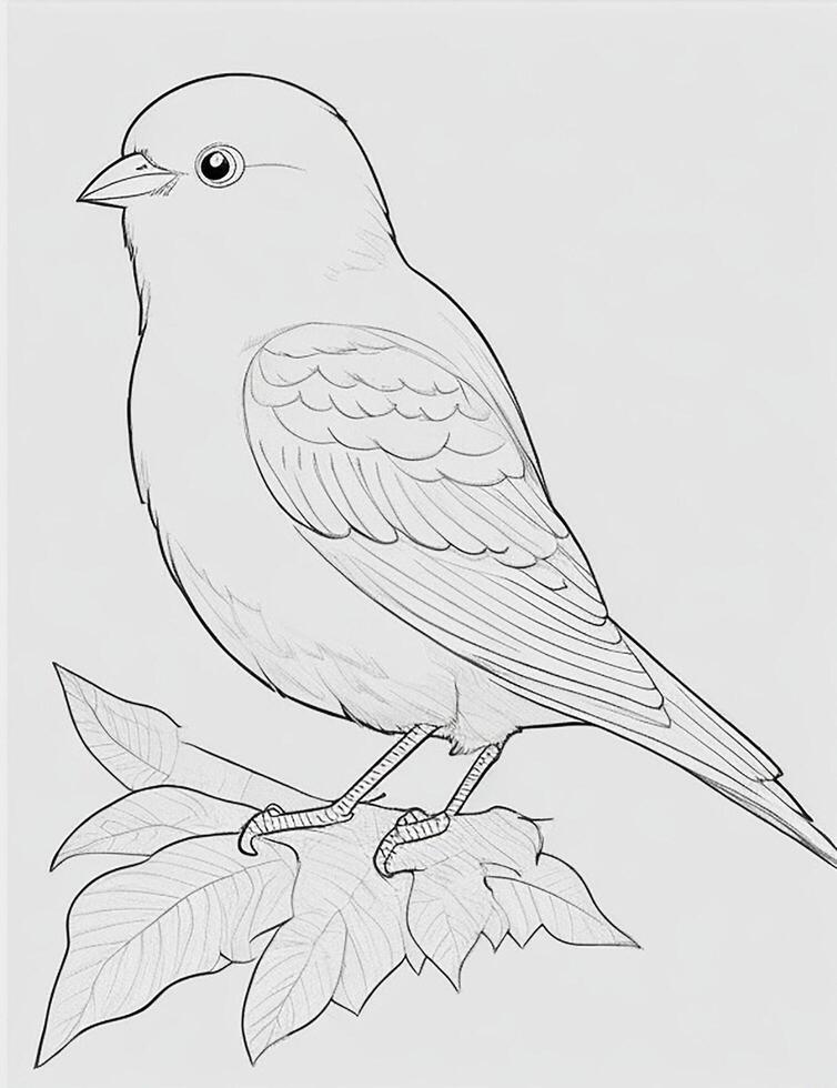 cute Bird for kids coloring page photo