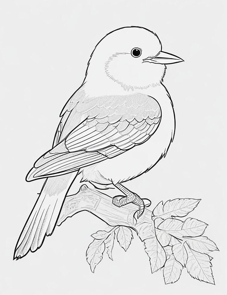 cute Bird for kids coloring page photo