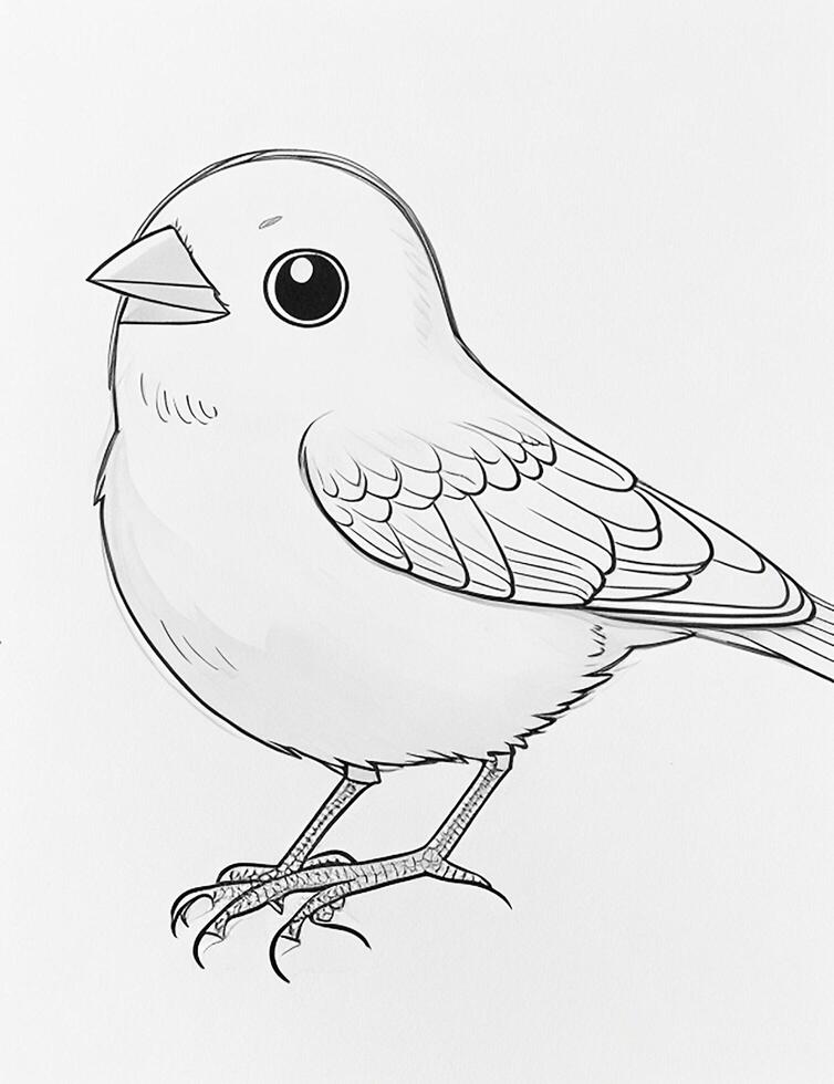 cute Bird for kids coloring page photo