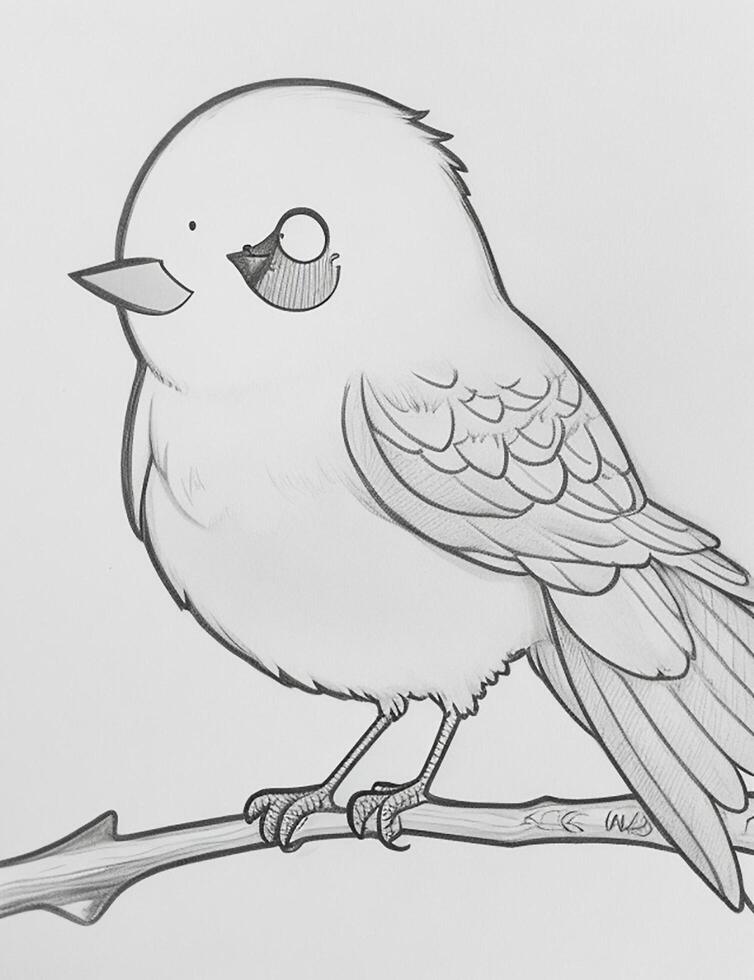 cute Bird for kids coloring page photo