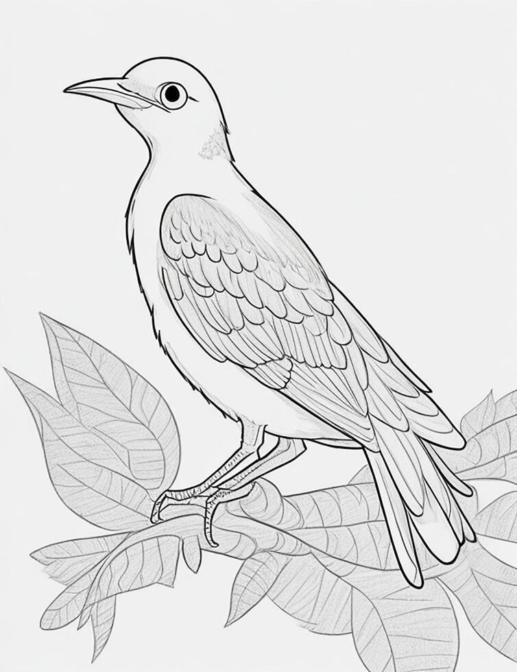 cute Bird for kids coloring page photo