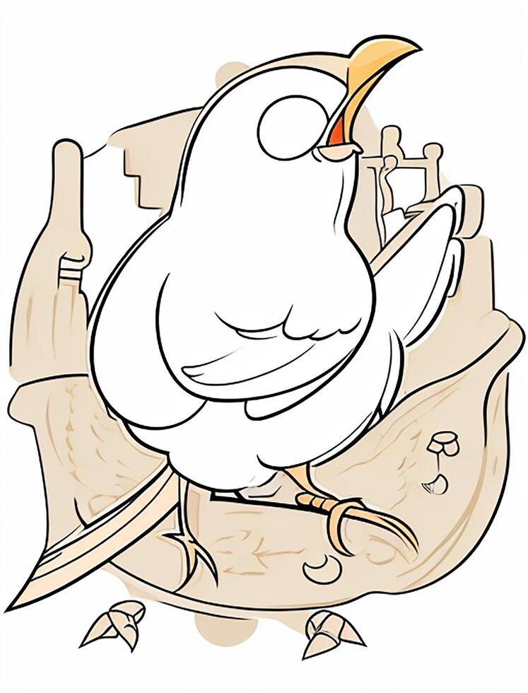 cute Bird for kids coloring page photo