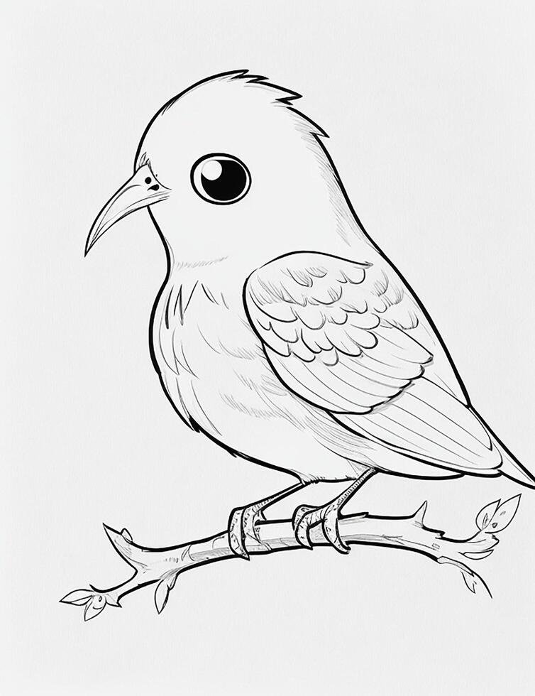 cute Bird for kids coloring page photo