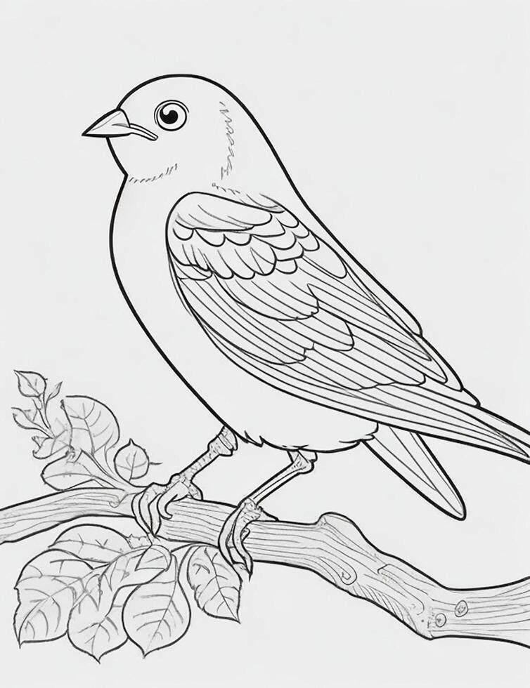 cute Bird for kids coloring page photo