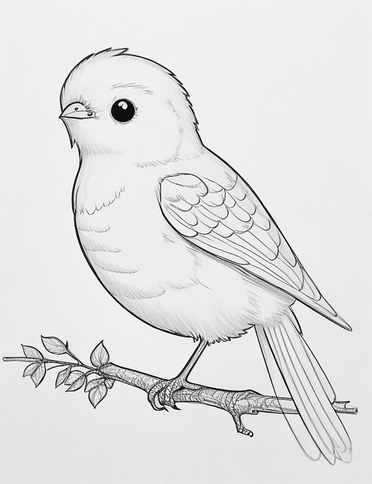 cute Bird for kids coloring page photo