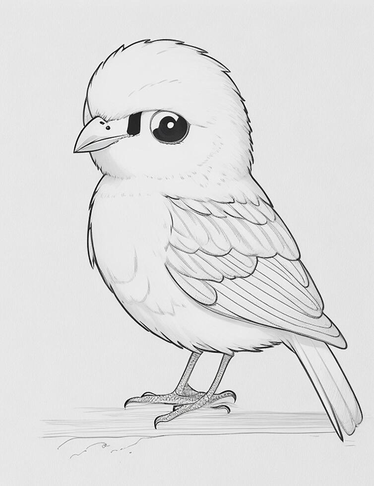 cute Bird for kids coloring page photo