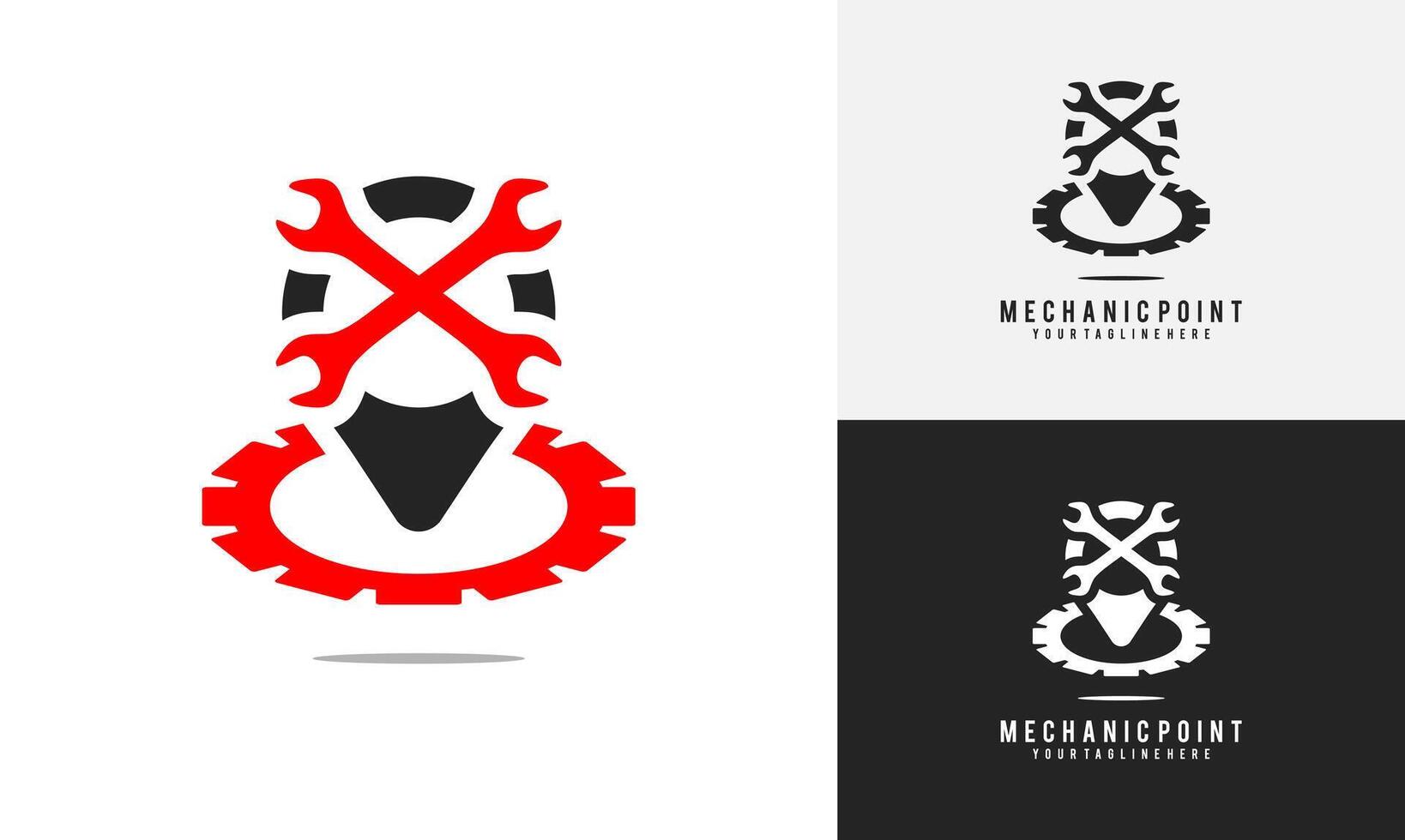 mechanic point logo design. point and mechanic logo, simple design vector illustration. good for use in mechanical businesses