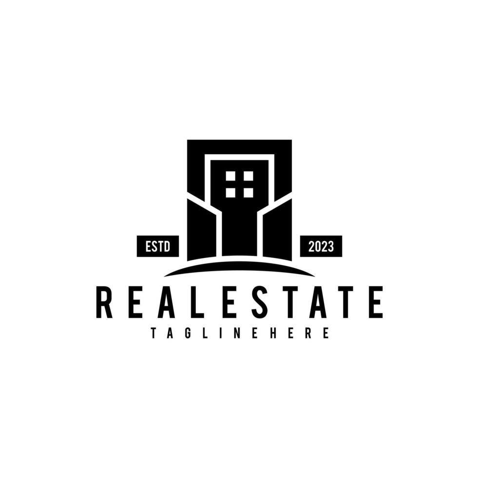 Real Estate Apartment Building Logo Vintage Design.  Concept Template for Property Real Estate Company. vector