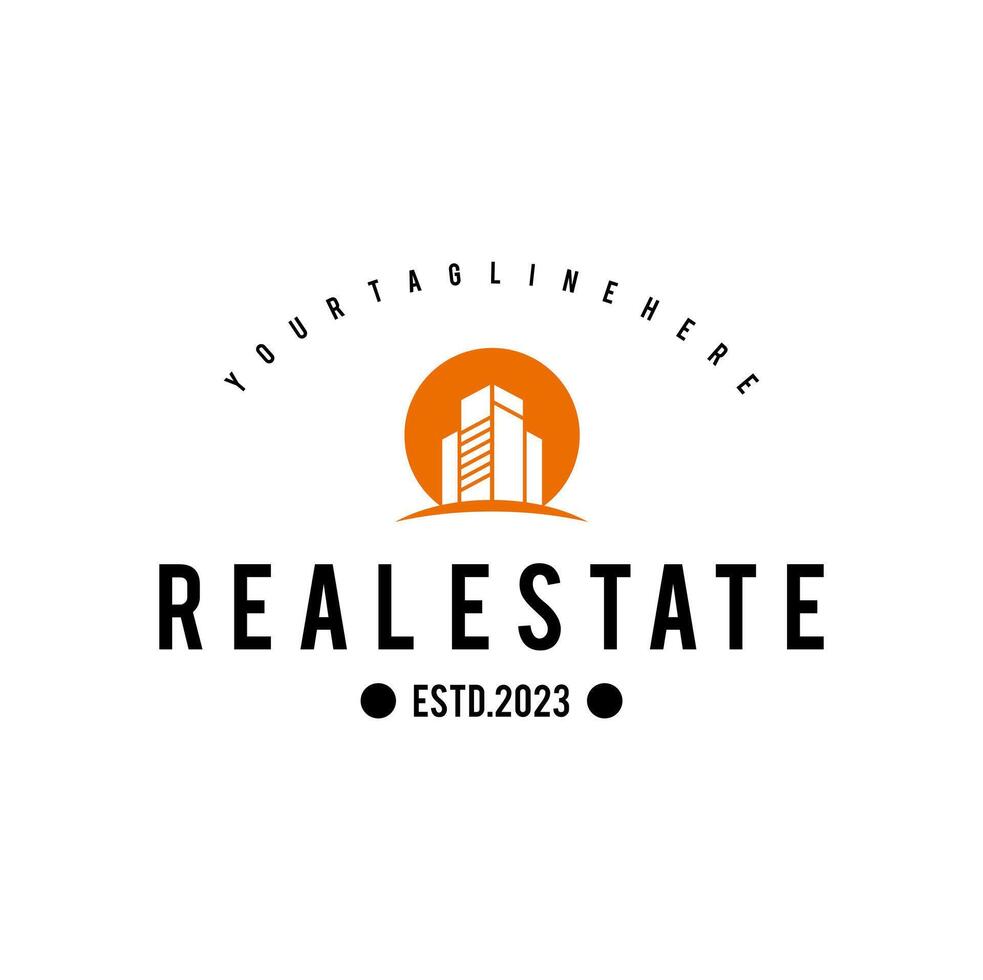 Real Estate Apartment Building Logo Vintage Design.  Concept Template for Property Real Estate Company. vector