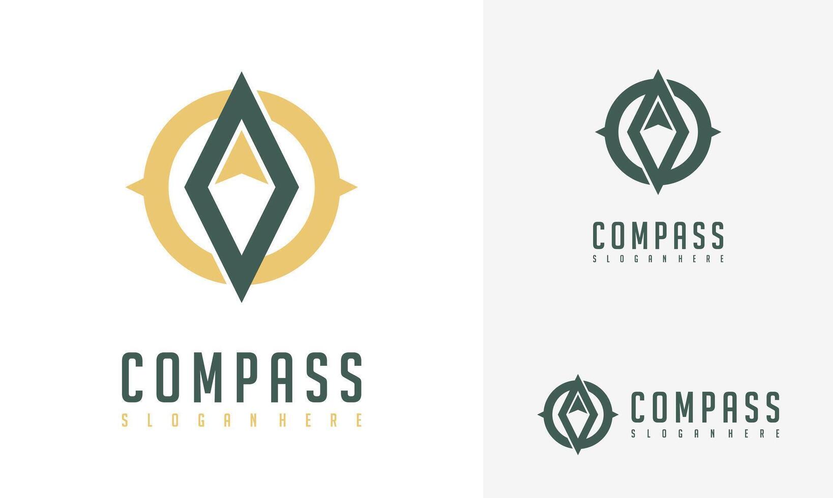 Compass logo vector modern navigation symbol. Compass illustration icon simple design.