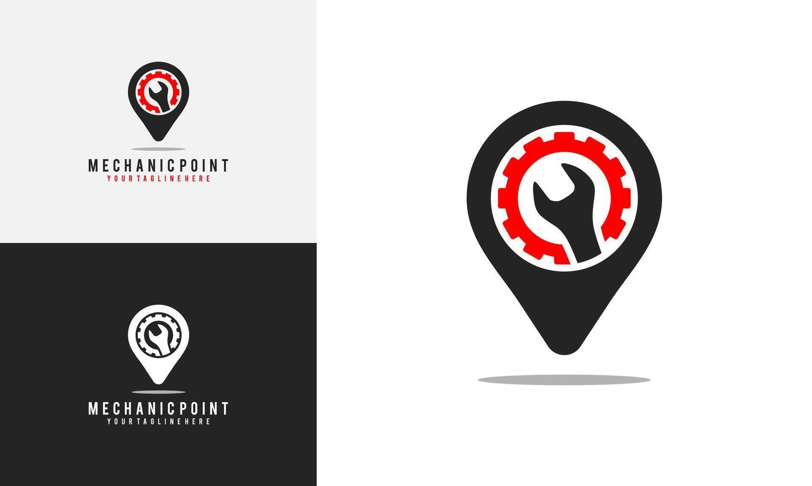 mechanic point logo design. point and mechanic logo, simple design vector illustration. good for use in mechanical businesses