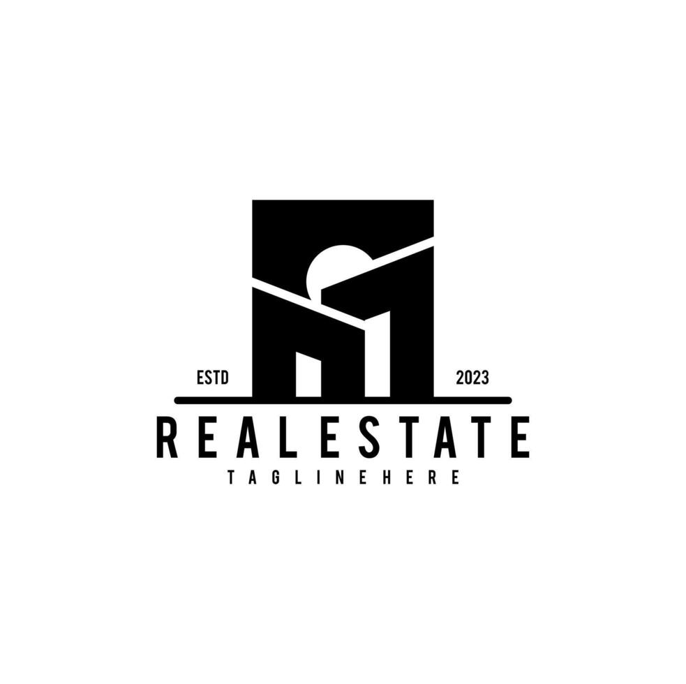 Real Estate Apartment Building Logo Vintage Design.  Concept Template for Property Real Estate Company. vector