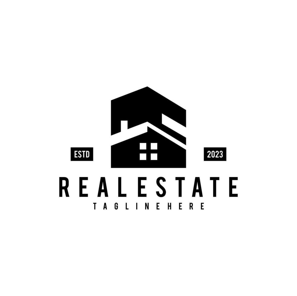 Real Estate Apartment Building Logo Vintage Design.  Concept Template for Property Real Estate Company. vector