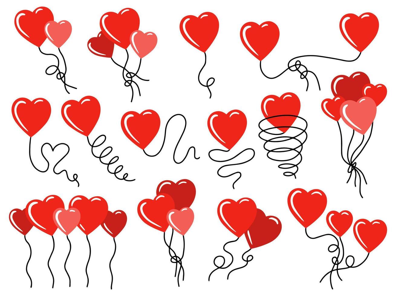 Heart Red Balloon for Valentine Day Decoration vector