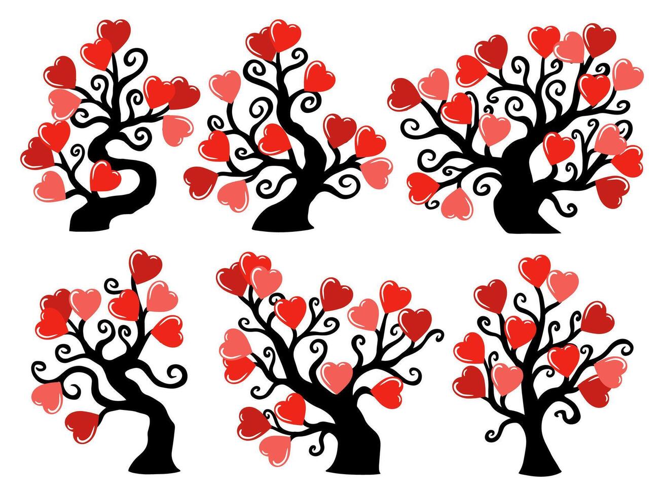 Valentines Day Red Heart Tree vector
